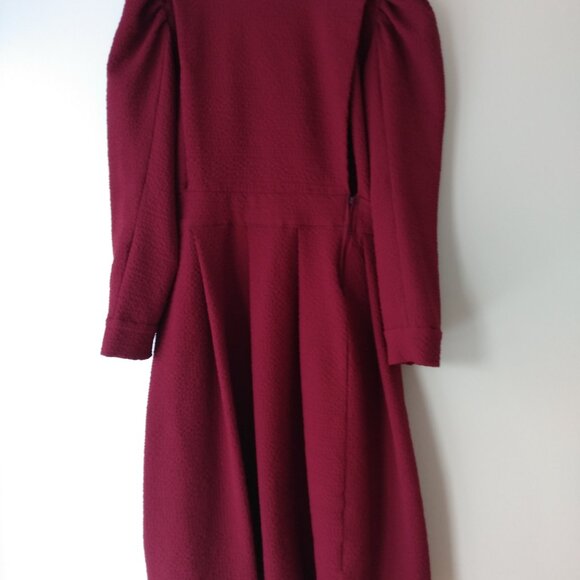 Mennonite Dress 41" Bust 36" Waist Old Colony Cape Bodice Stretchy Burgundy - Picture 5 of 12